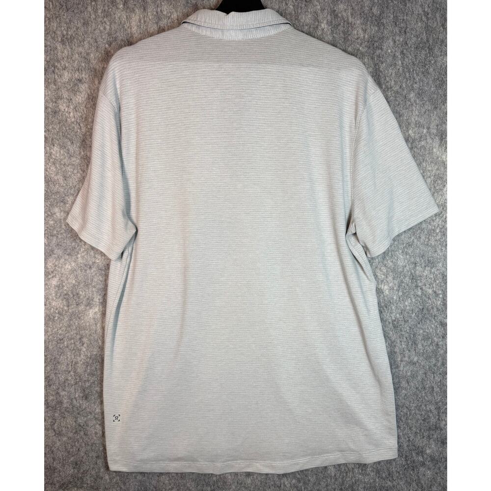 Lululemon Mens Gray Striped XL Performance Polo Stretch Comfort Golf Preppy - Picture 4 of 7